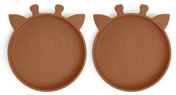 Nuuroo Akila silikone tallerken 2-pak - Caramel Café